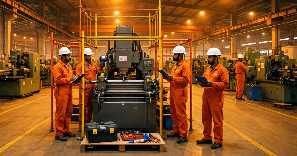 Technician diagnosing complex hydraulic pump seals on a factory floor in Chennai.